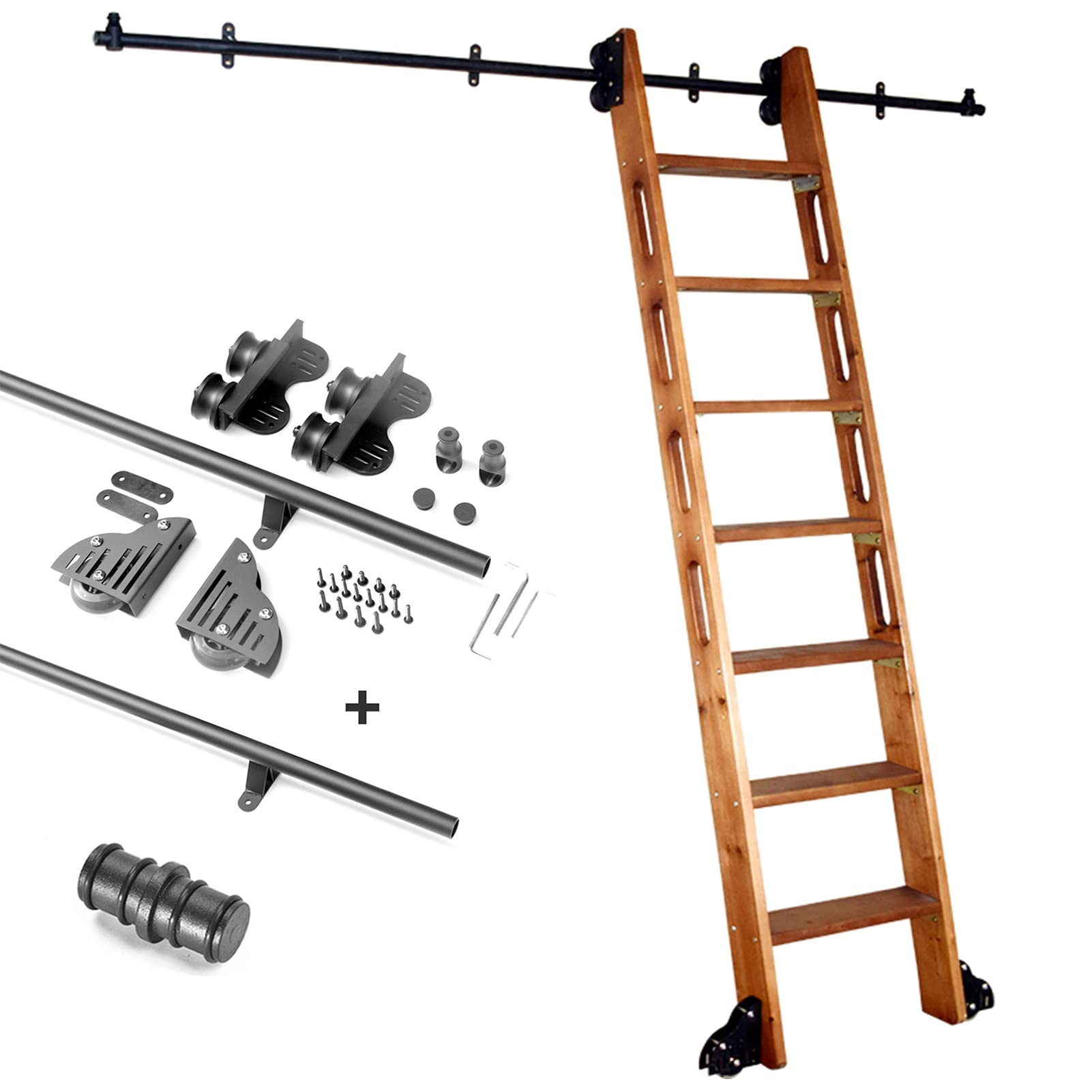 Kit de quincaillerie pour échelle coulissante en acier de bibliothèque contemporaine