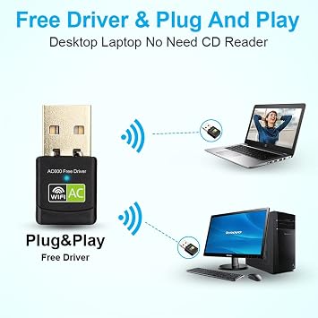 Driver Adapter 600Mbps Wi Fi 5ghz Antenna Ethernet PC LAN AC Receiver