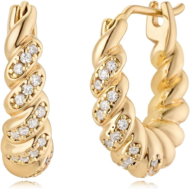 MYEARS Women Hoop Earrings Gold 14K Simple Hypoallergenic Everyday Jewelry