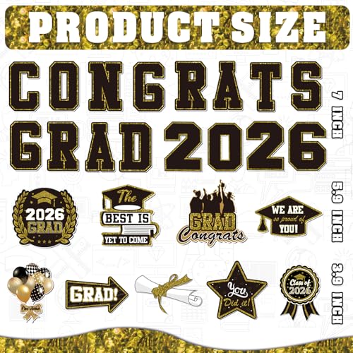 Imanes decorativos graduación 2026 25 piezas negro miniatura 2