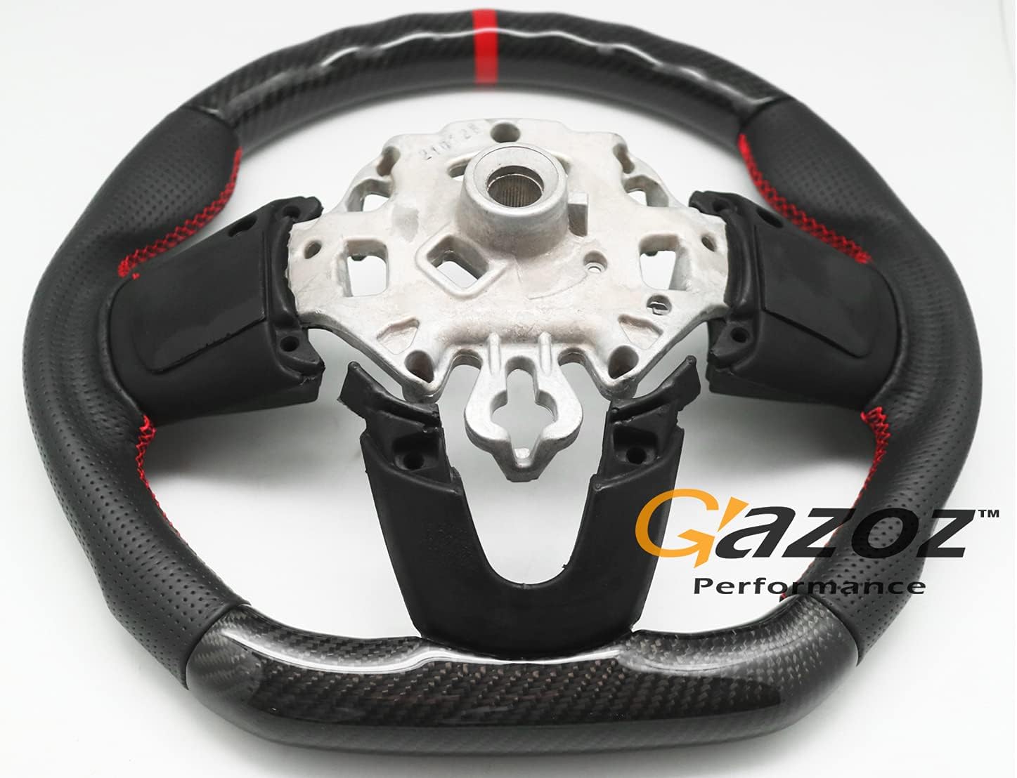 Interior Accessories Steering Wheel Compatible With 2014 2015 2016 2017 2018 2019 2020 F56 F57 F58 S JCW Carbon Fiber Leather Red Stitching Red Stripe