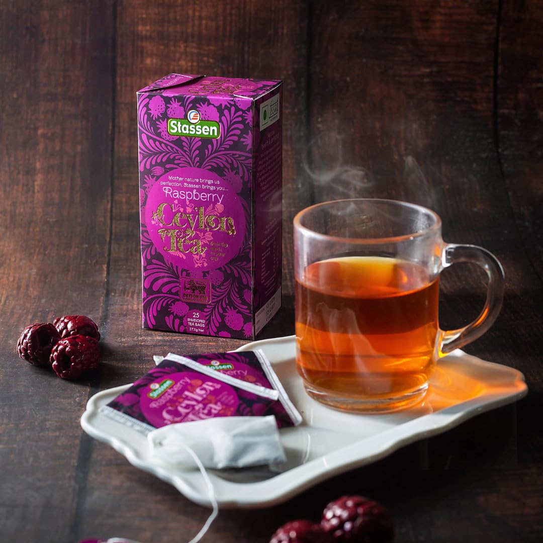 The Infinity Box Ceylon Raspberry Tea | 25 Tea Bags (1.5g Each) | Imported from Sri Lanka | Naturally Caffeine-Free, Fruity & Aromatic | Rich in Antioxidants | Enjoy Hot or Iced - Image 3 thumbnail
