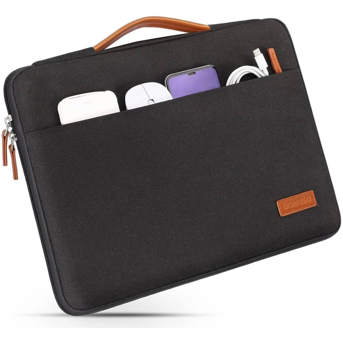 Funda Tableta Funda for portátil de 15,6 y 17 Pulgadas, maletín, Bolsa Resistente al Agua, Protector Transporte con asa Mochila portátil(Grey,15.6-Inch)