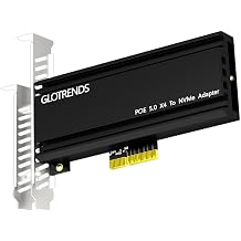 GLOTRENDS PA18 M.2 NVMe to PCIe 5.0 X4 Adapter for M.2 NVMe SSD, Extra Large Aluminum Heatsink, Regular and Low-Profile Bracket Black