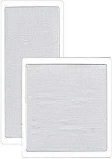 Pyle Two Way Stereo Sound Speaker - Dual Professional Audio Speakers System - In Wall / In Ceiling White Mount Flush, 6.5" Midbass, 1/2 Inch Polymer Tweeter - Indoor Home Theater - PDIW65 (Pair)