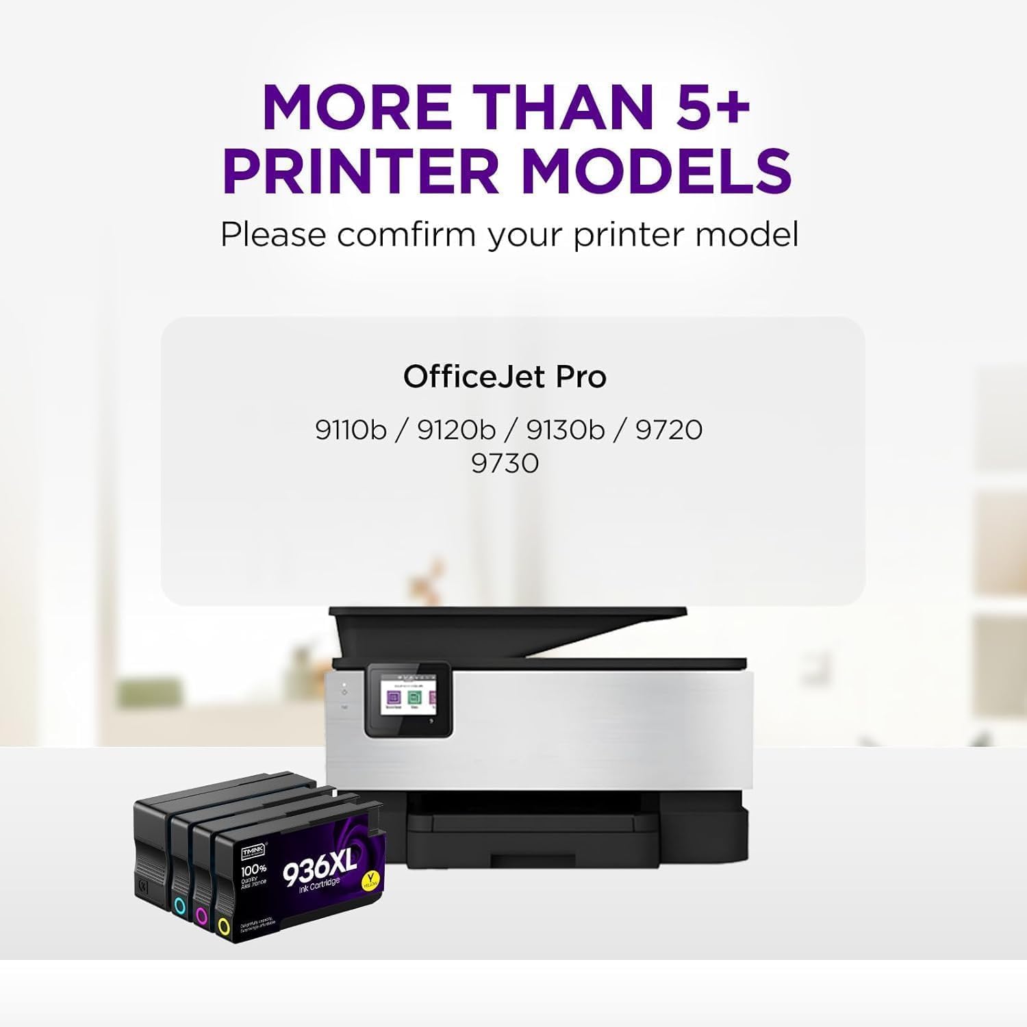 936 936XL Ink Cartridges Compatible Compatible with HP 936 936e 936XL Ink Cartridges Combo Pack Works with OfficeJet Pro 9110, 9120, 9130, 9730, 9720 Series Printers (4 Pack, BK/C/Y/M)