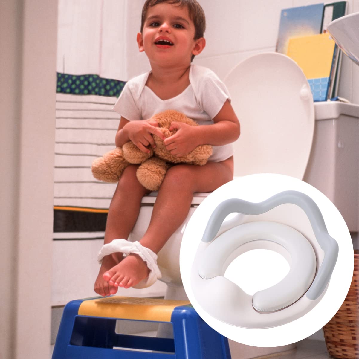 Abaodam Asiento De Entrenamiento Para El Baño 1 Anillo De Pvc Para Pequeños Seguro y Práctico