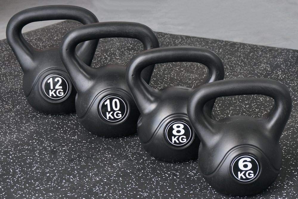 Vivol Kettlebell 10kg Vinyl - hantla kulista treningowa z premium powłoką z tworzywa sztucznego i wypełnieniem cementowym - Do siłowni, crossfitu i fitnessu w domu