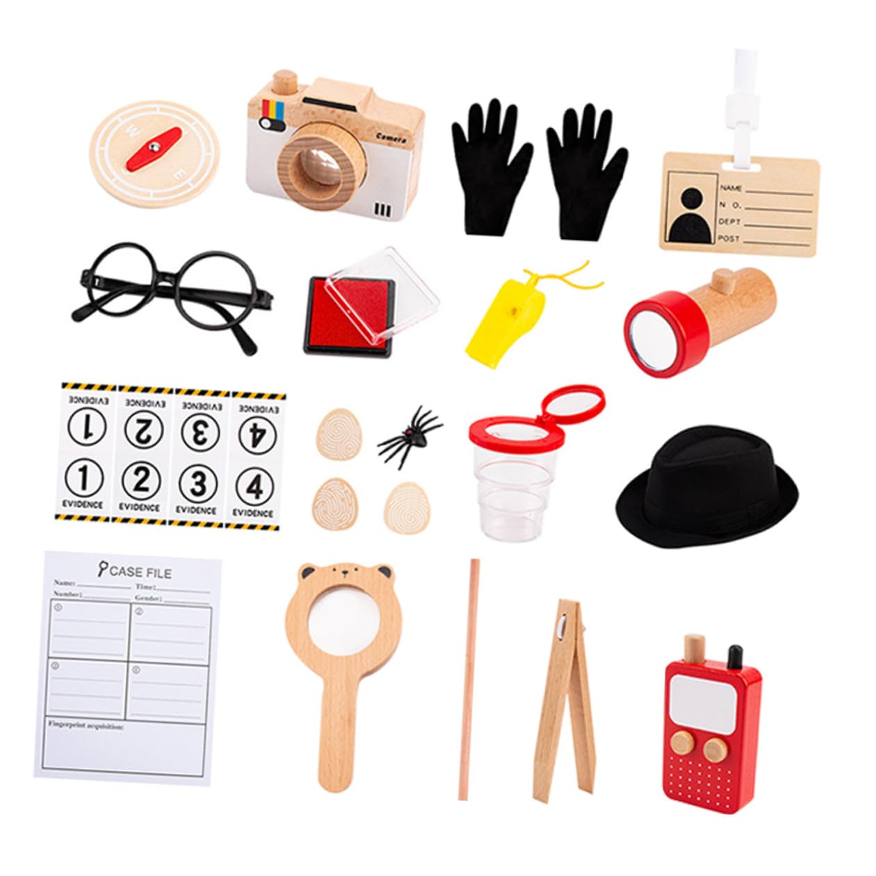 Kit de Detective para Pequeños 1 Set Herramientas de Detective Disfraz 3 a 5 Años Juego de Investigación y Cosplay Educativo para Aventuras y rol