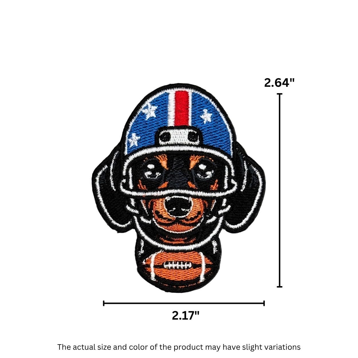 Siam Accs Rugby Fans Dachshund Dog with Helmet Cute Patch Embroidery American Football Fan Favorite Team