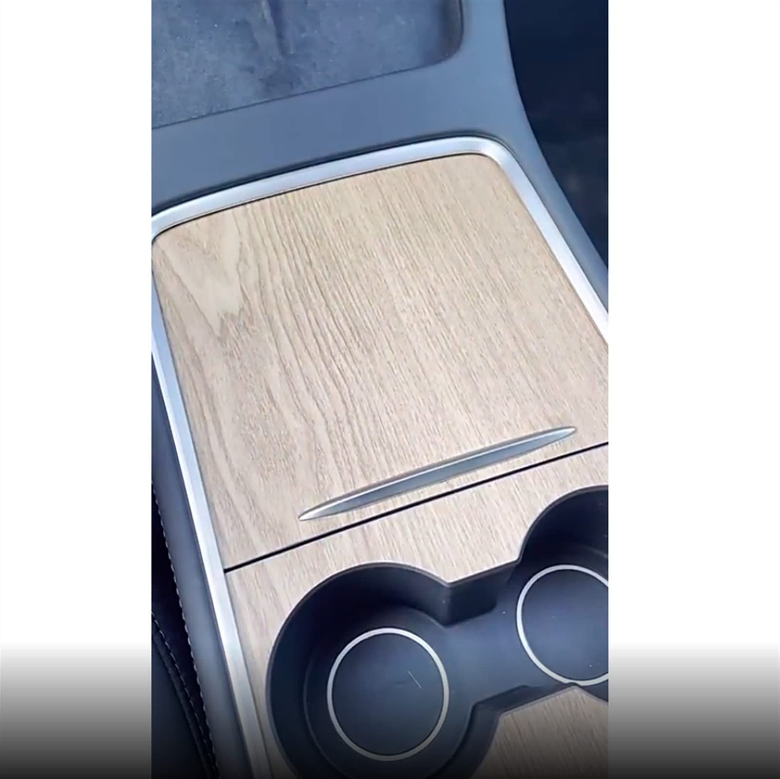 Cover up Scratches for Tesla Model 3 Y 2021 Center Console Cover Sticker ABS Carbon Fibre Central Control Panel Protective Patch(Grain Stickers)