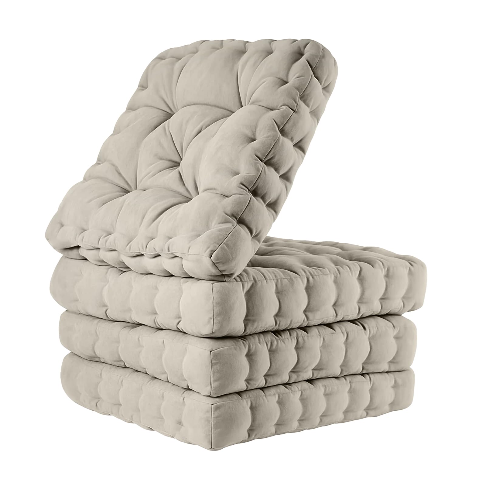 M.J COMFY-LIFE 4Pcs Seat Cushions for Dining Chairs 40x40cm – Non-Slip Washable Chair Pads with Ties – Soft Polyester & Pearl Cotton Filling for Kitchen, Office (4pack/gray 40 x 40 x 5 cm) — image 1