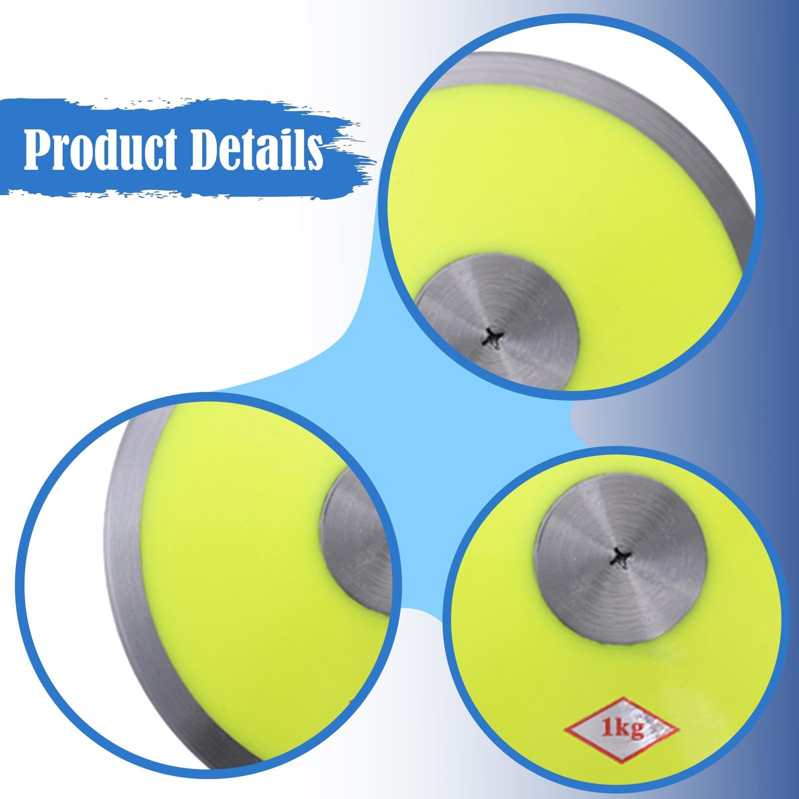 Baoblaze Disco de lanzamiento de nailon 1 kg centro acero entrenamiento deportivo