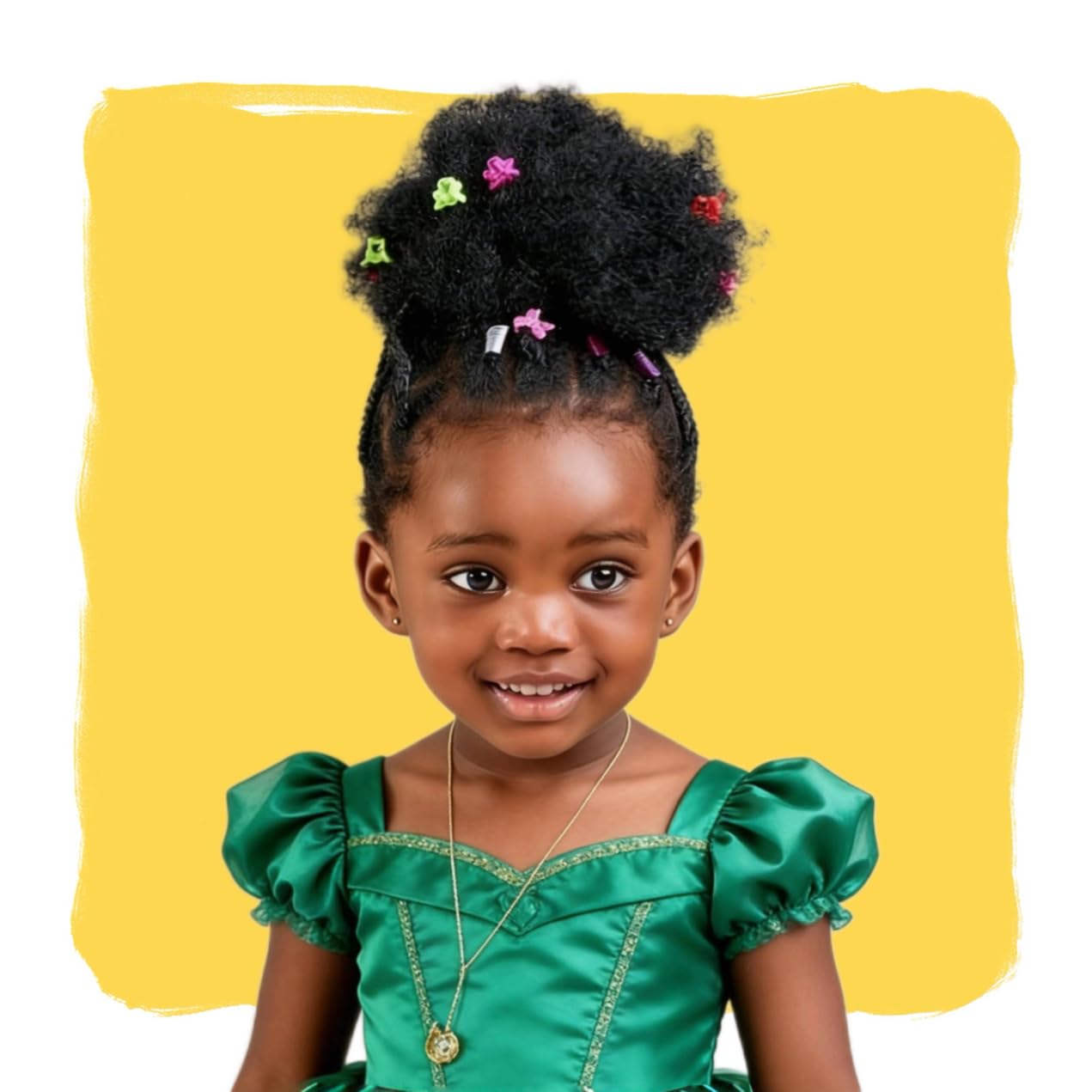Kids Small Afro Puff 4 Inch Feipro Real Human Hair Ponytail Extension for Baby Black Women Short Kinky Curly Ponytail Drawstring Ponytail 4c Fake Bun