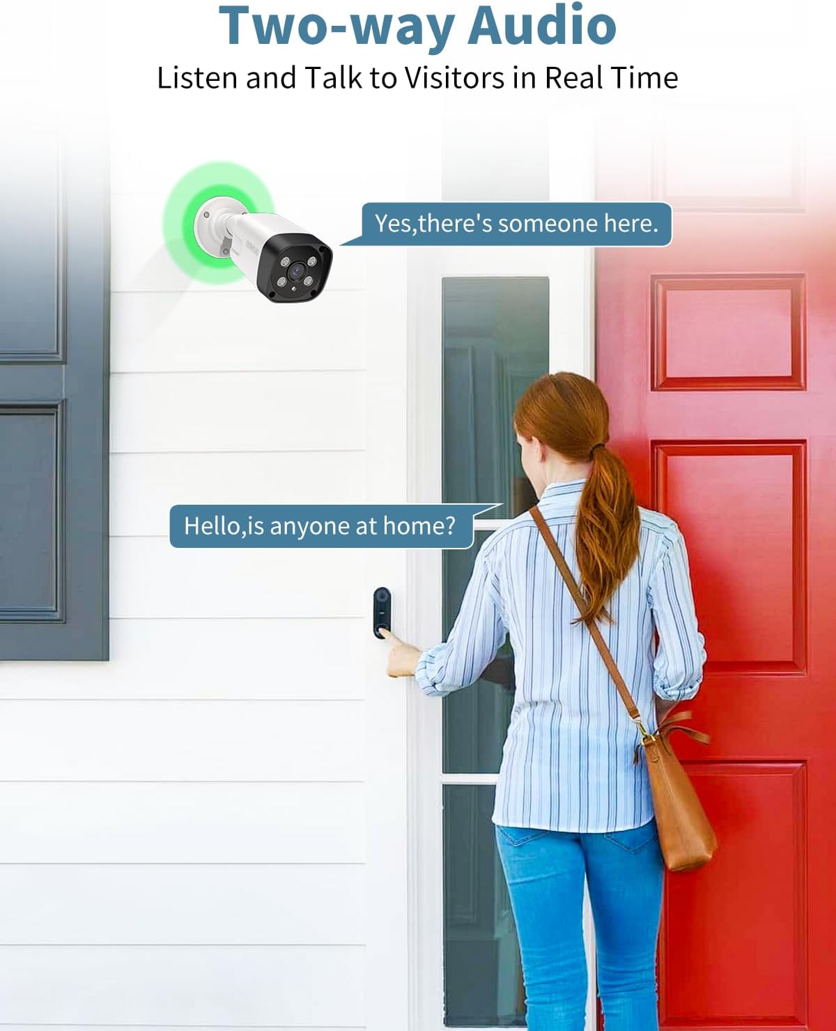 OHWOAI Extend Camera for Outdoor CCTV Security Camera System with 130°Wide Angle-Lens,8.0MP IP Wired Security Cameras,Home Surveillance Video Equipment