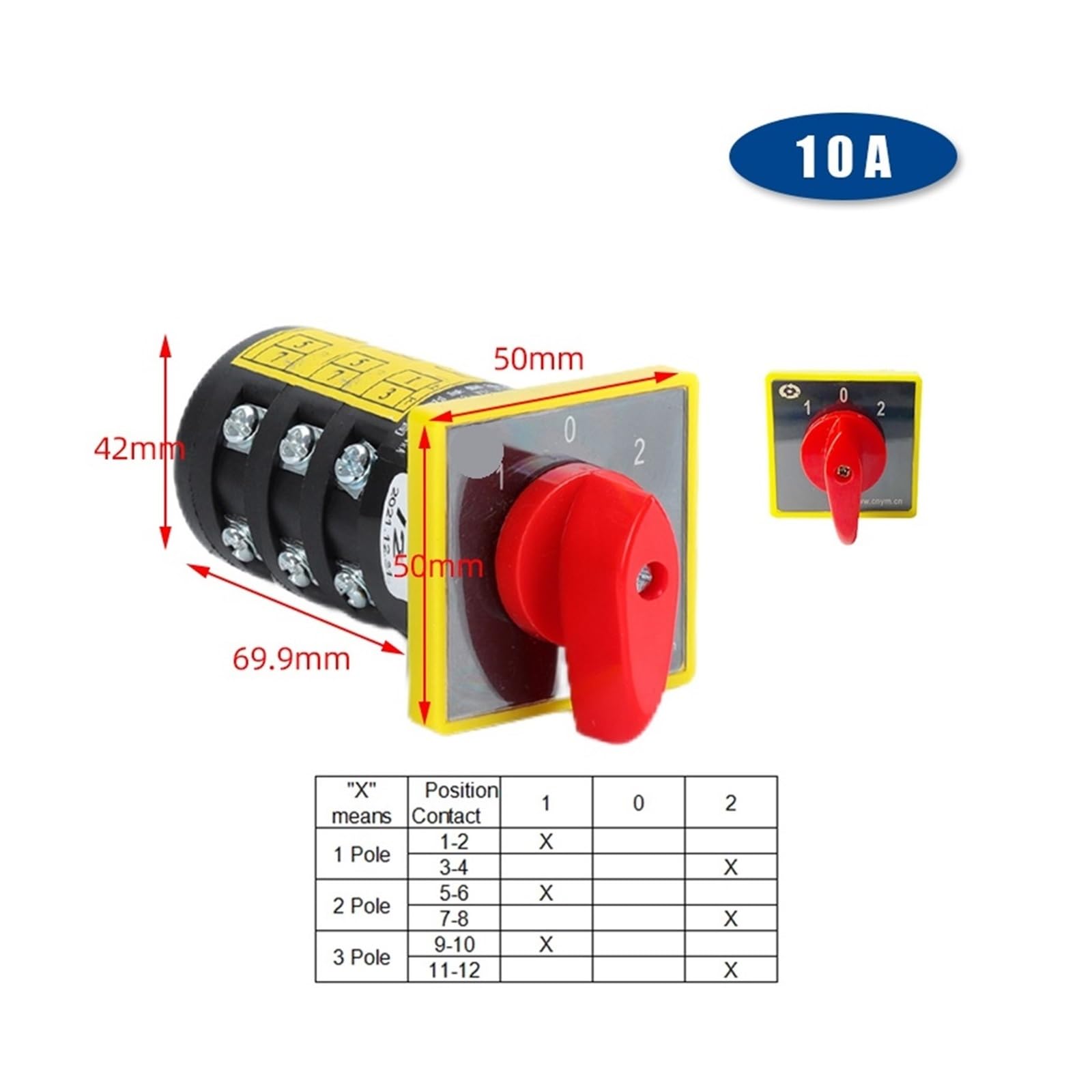 HZ5B-10A Series Changeover Rotary Cam Switch 1-4 Poles Layers Two/Three Positions Control Circuit(3Layers-102Position)