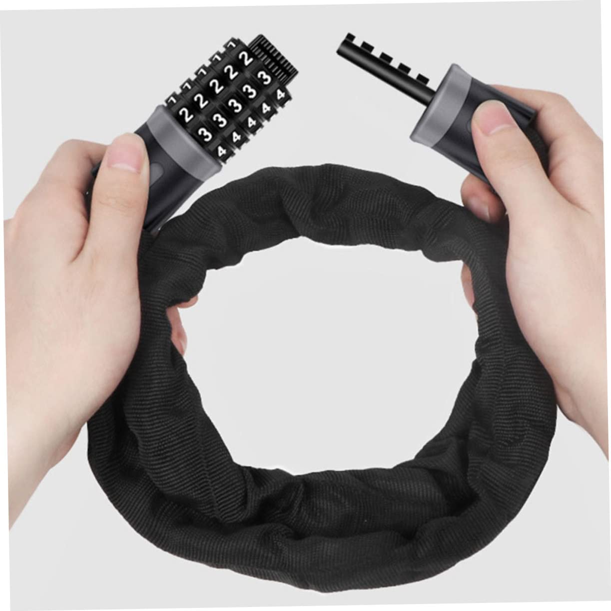 Lucchetto Bici a Catena Codice in Acciaio al Carbonio | Casco e Bagagli da Viaggio, Uso Multiuso, Accessorio Robusto per Spostamenti