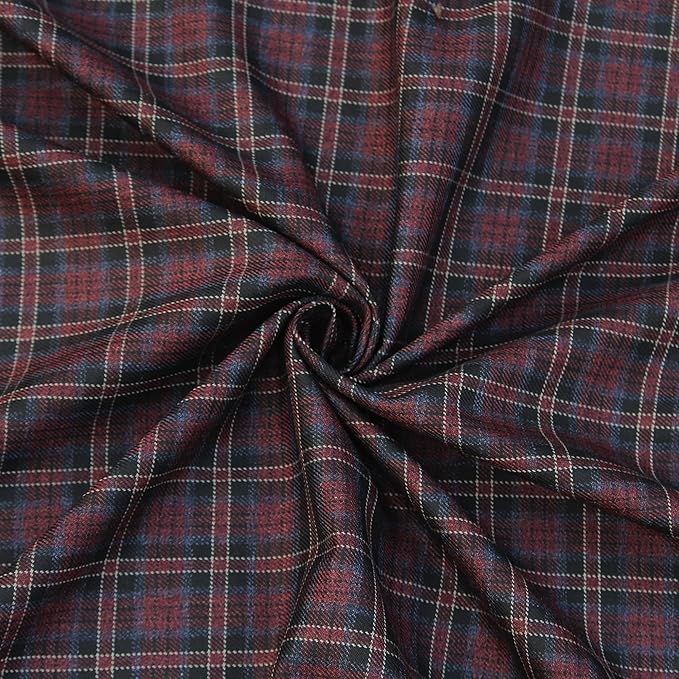 Image of BIGREAMS Unstitched Checkered Suiting Luxury Pants Fabric for Men - 1.5 Meter Pant Piece | Premium Blended Material | Soft Finish | Ideal for Formal Trousers