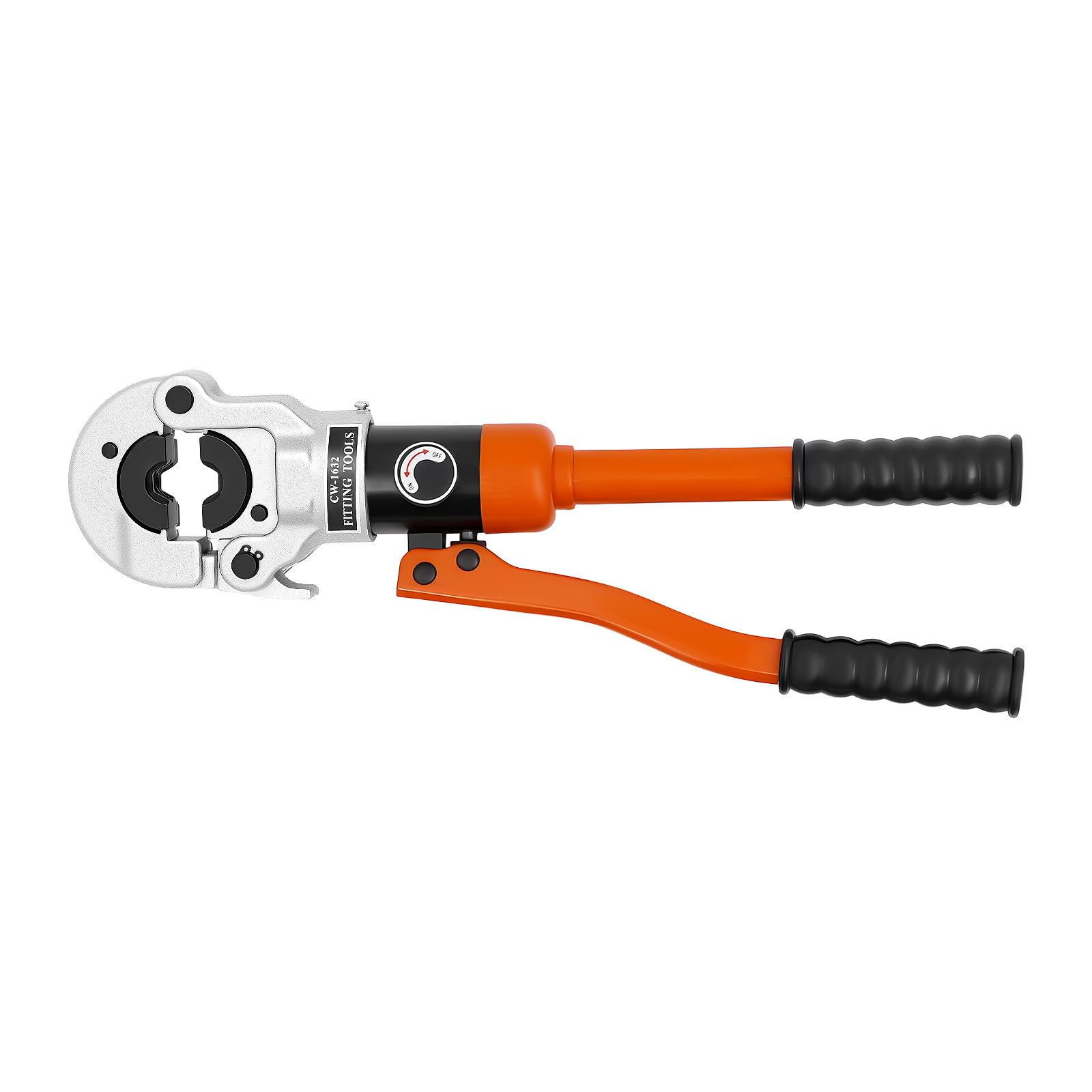 Pinza crimpatrice a V per tubo di plastica, tubo composito in alluminio, pinza professionale con testa girevole, impugnatura in gomma, valvola manuale a pistone, morsetto di pressione idraulico
