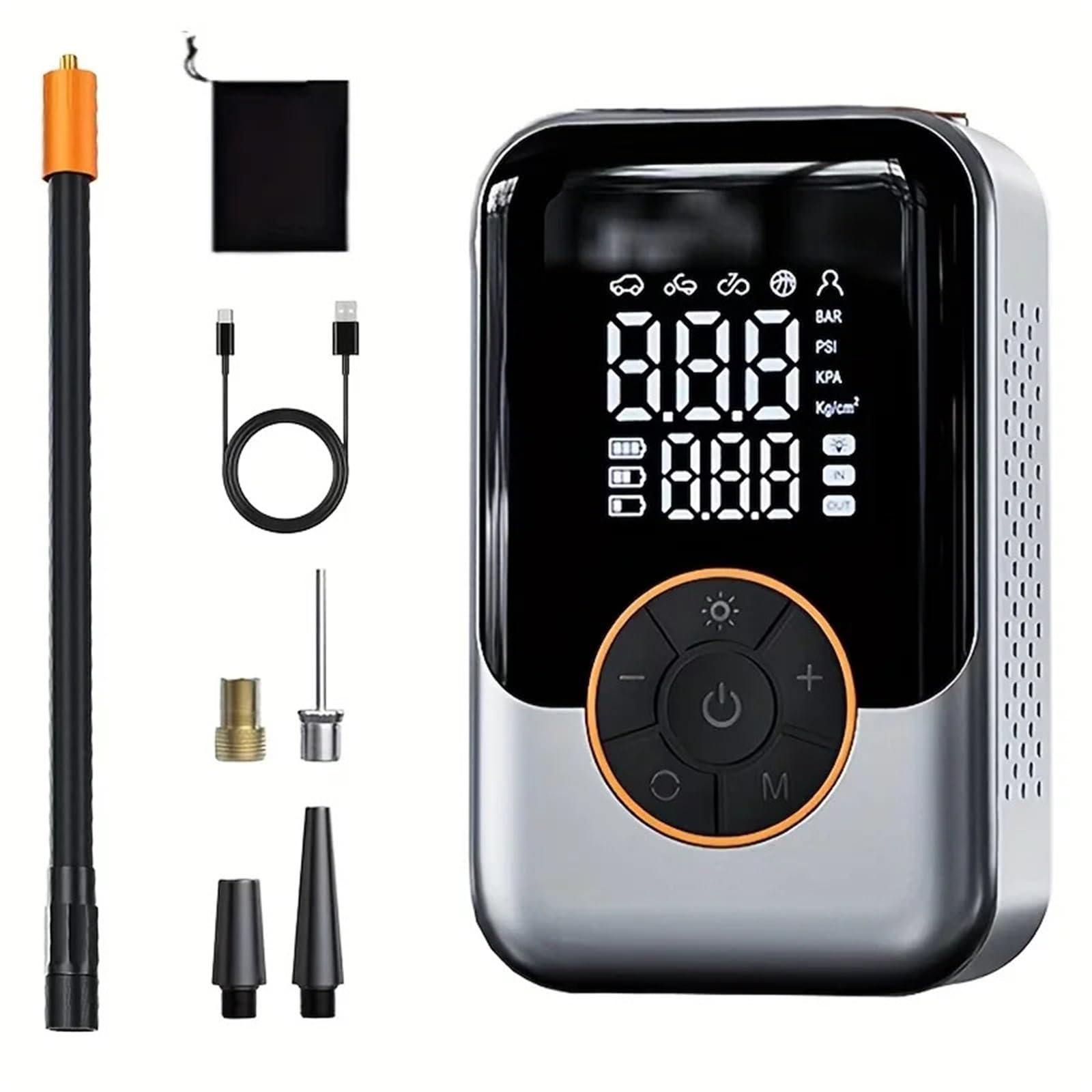 Pompa compressore d'Aria per Auto | Pompa di gonfiaggio elettrica con display digitale wireless Per pneumatici AUTO Per