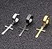 Non-Pierced Clip On Cross Dangle Drop Hoop Hinged Earrings Set of 3 for Men Women No Piercing Ear Plug Jewelry, 3 Pairs