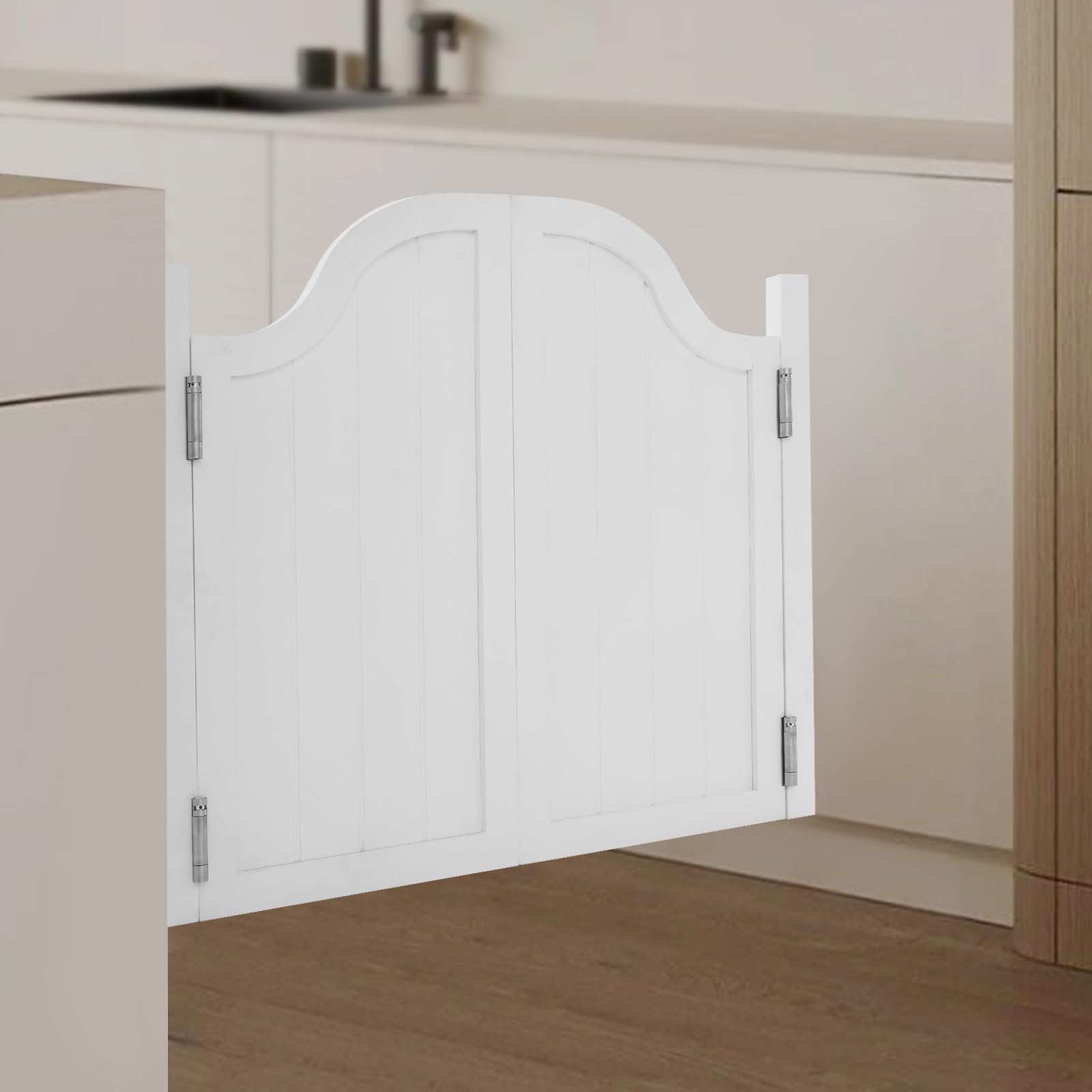 Swinging Half Door Partition - 23.62x35.43 Inch White Modern Doorway With Hinge For Room Dividers