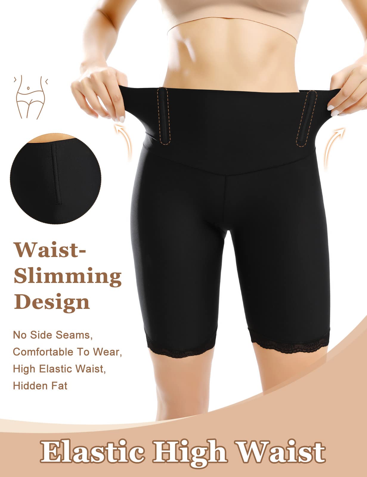 Niwicee Unterhosen Damen Miederpants Radlerhose Kurze Hose Unter Rock Mit Spitze Sicherheitshose Nahtlose Boxershorts Shorts Höschen Leggings Panties Lange Unterwäsche Miederhose Sommer