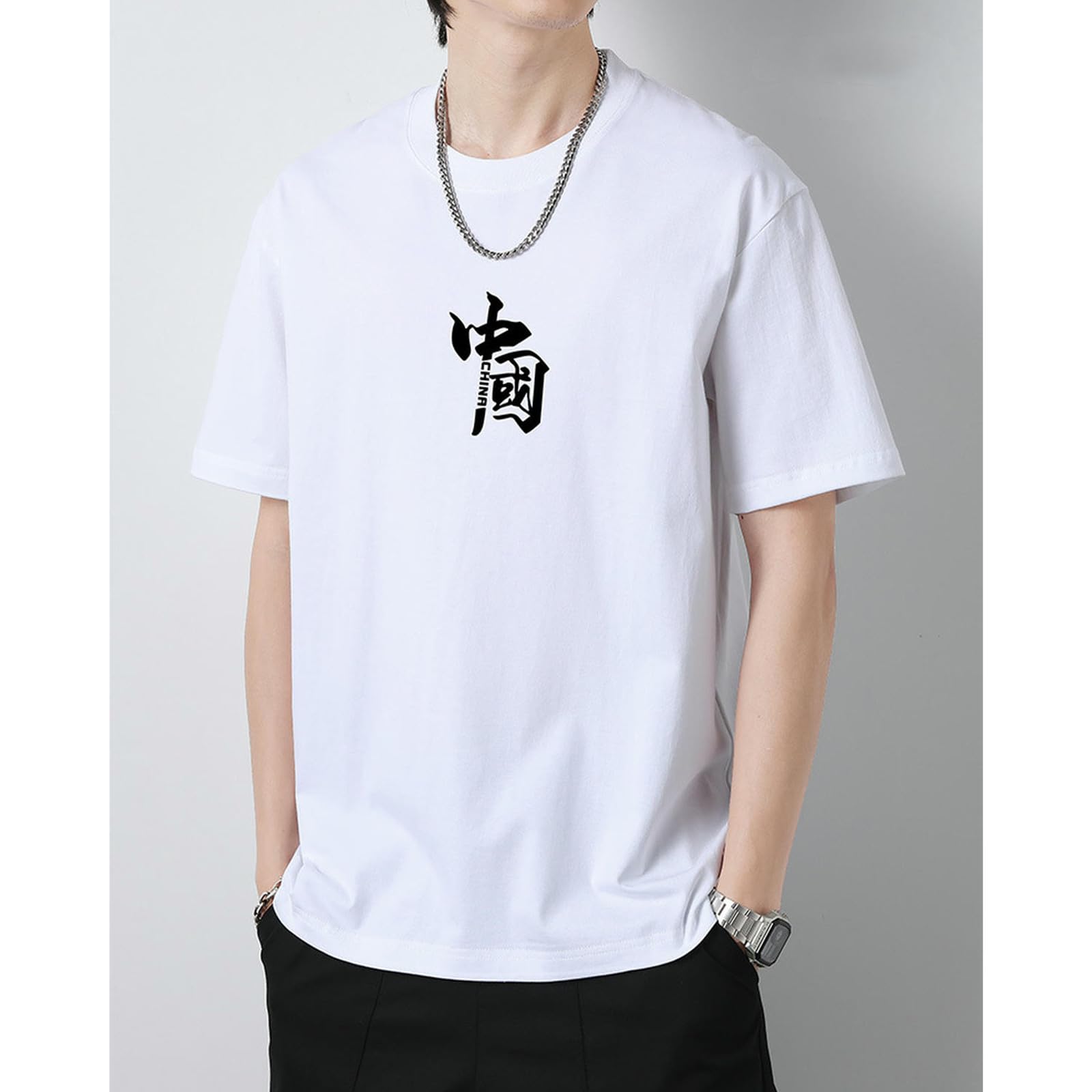 Maglietta Uomo T-Shirt di Cotone A Maniche Corte per Uomini per Estate, Morbida, Sciolta, Confortevole, Traspirante, Assorbente, Pullover, Grandi Dimensioni-Blu-s