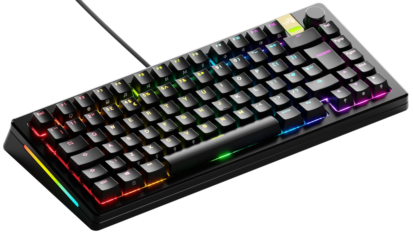 Glorious Gaming GMMK 3 PRO HE: Rapid Trigger Keyboard, Hall Effect, Custom Modular Aluminum Body, 8K Polling Rate, Hotswap MX & Magnetic Switches, Modular Gasket System, TKL 75%, UK QWERTY - Black