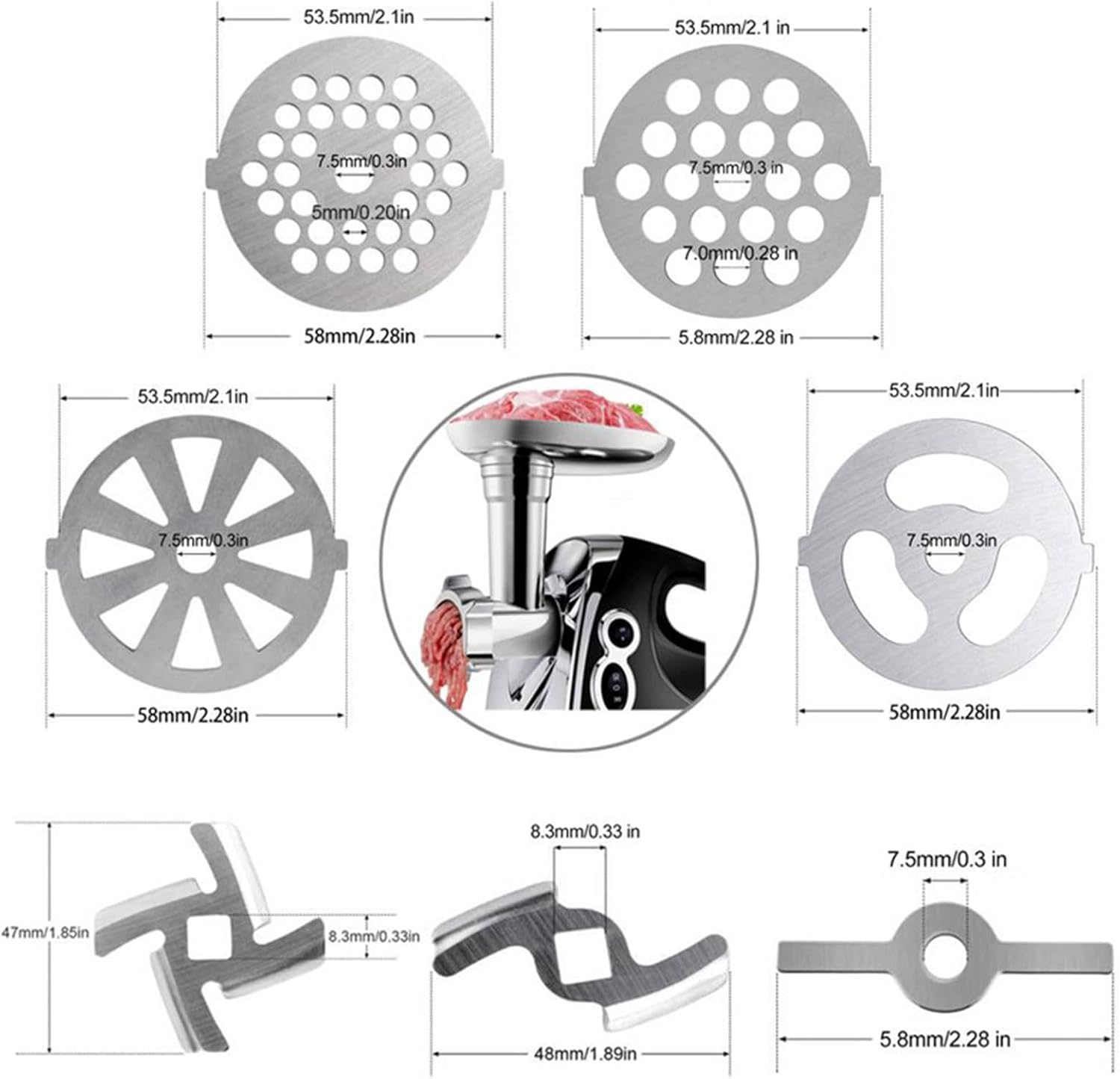 Meat Grinder Attachment Stainless Steel Meat Grinder Accessory Versatile Meat Grinder Plate Must Have Tools for Kitchen