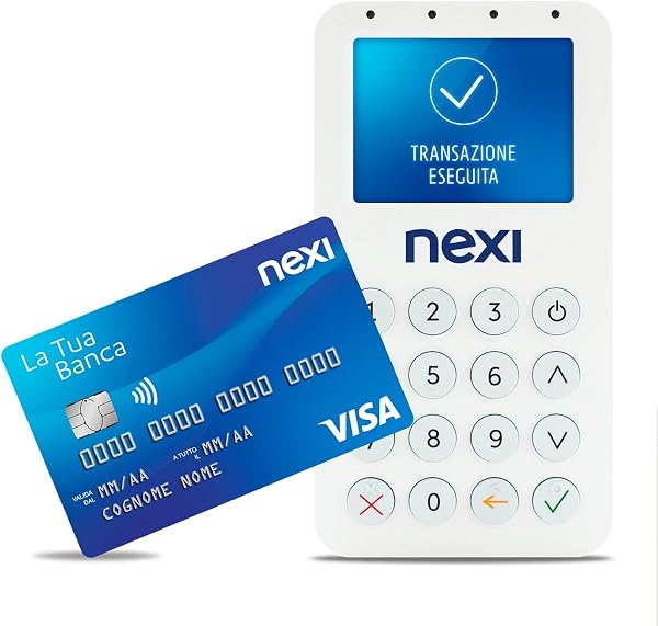Nexi Mobile Pos - Pos Portatile Contactless, Lettore Elettronico Portatile per Pagamenti con Bancomat, Carta di Credito, Prepagata, Apple Pay e Google Pay - Firma Digitale con App Nexi Mobile, BP-55 - 1