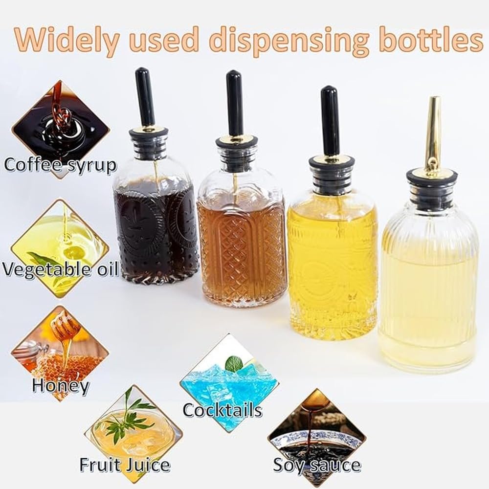 Distributeur de sirop en Verre, Ensemble de Bouteilles pour sirop