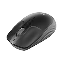 Logitech M190 Mouse Wireless, Design Ricurvo Ambidestro, Batteria fino a 18 Mesi con Funzione Risparmio Energia, Ricevitore USB, Cursore di Precisione, Rotella di Scorrimento, Nero