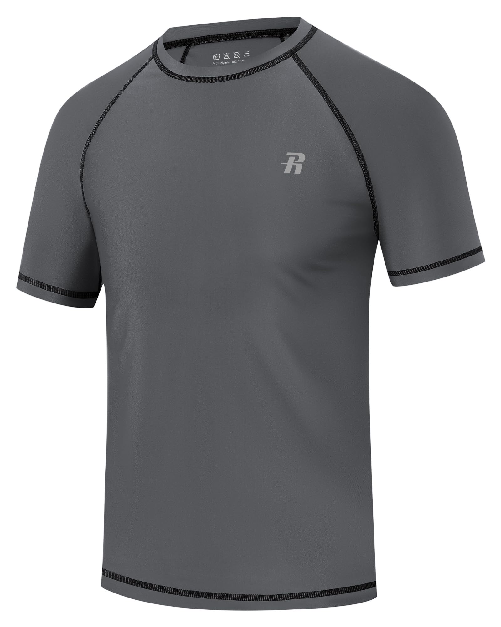 Runhit UV Shirt Herren Kurzarm UPF 50+, Schnelltrocknend Schwimmshirt Atmungsaktives Funktionsshirt, Elastisches Sport T-Shirt für Schwimmen, Laufen, Fitness, Strand & Outdoor