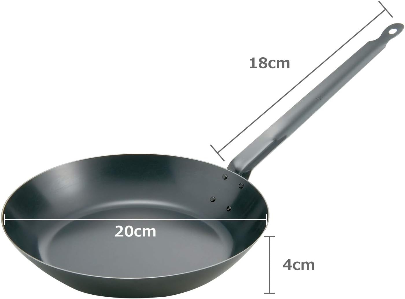Mtate Trim Iron Plank Frying Pan, Blue Temper 7.9 inches (20 cm), Induction Compatible, Plate Thickness: 0.06 inches (1.6 mm), Made in Japan