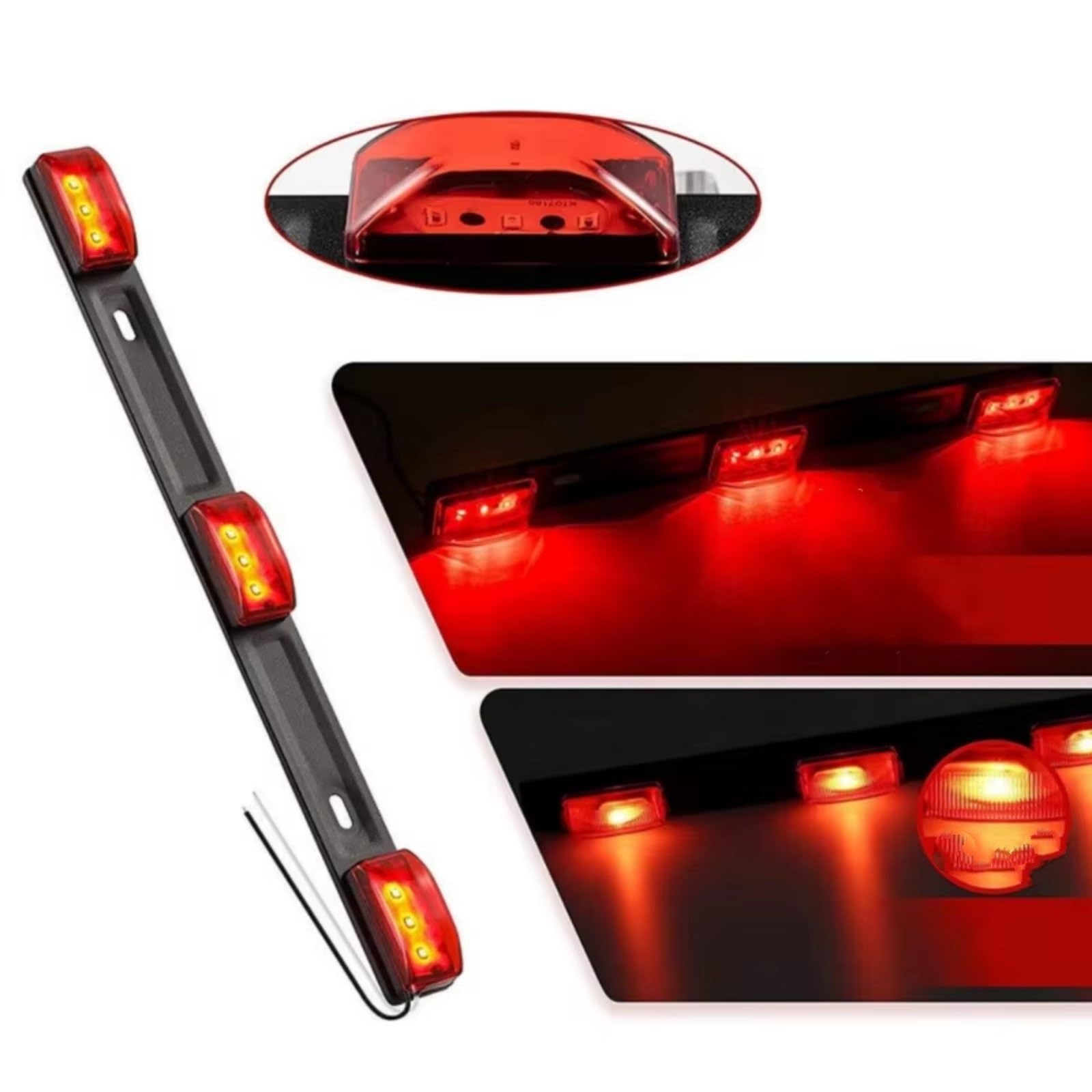 Luz Freno Montaje Alto Luces Traseras Coche Barra DRL Luces Freno Rojas Luces Direccionales Luces Posición Laterales Techo Accesorios Universales Remolque Camión