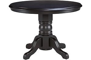 Classic Black 42" Round Pedestal Dining Table