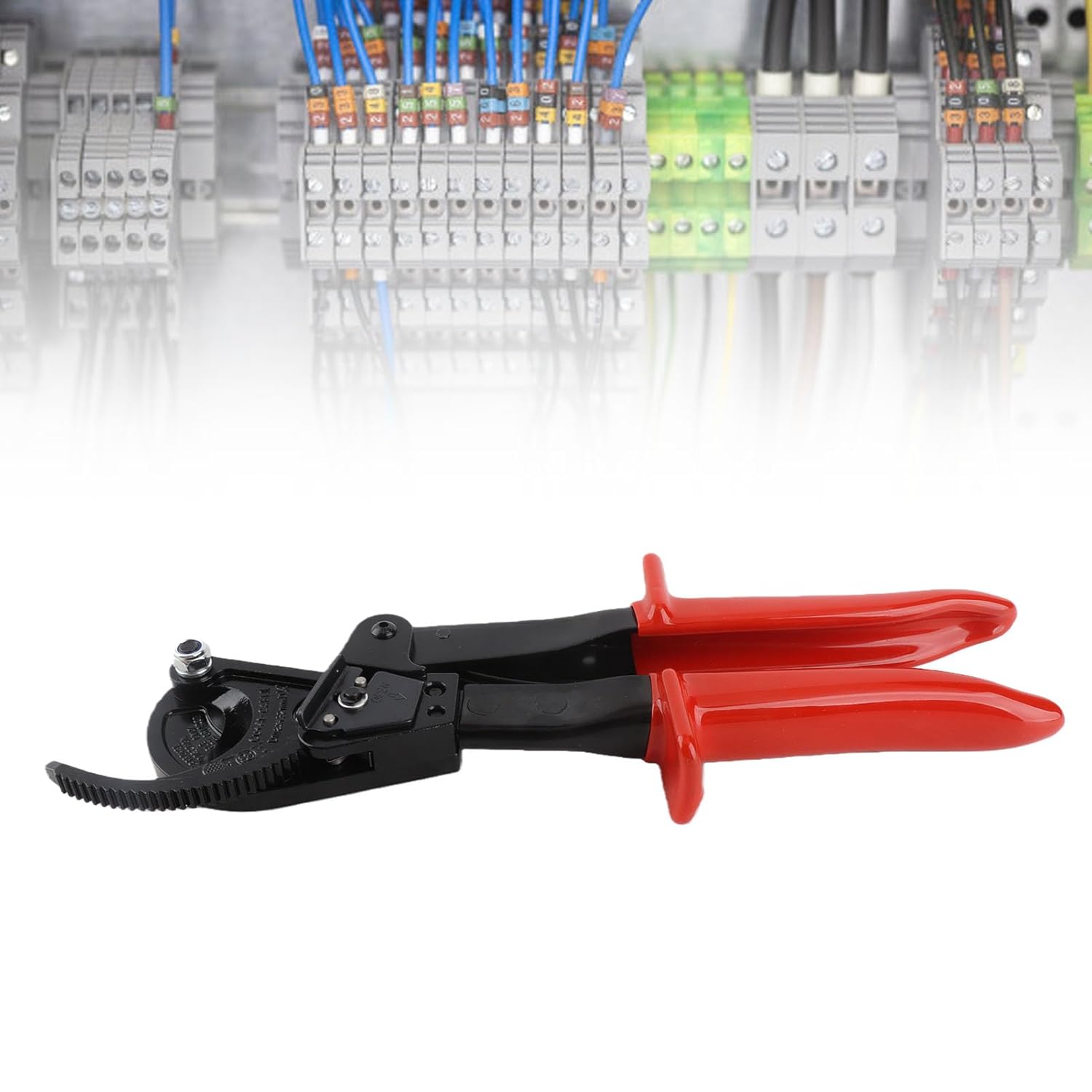 Insulated Ratchet Automatic Cable Cutter, High Carbon Steel Cutting Tool, with 240mm² Maximum Cutting Capacity