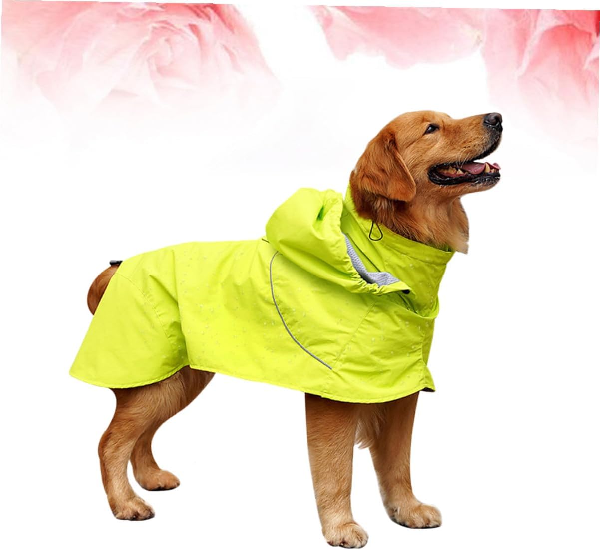 BESPORTBLE Dog Rain Coat Waterproof Nylon Pet Rain Jacket High Collar Adjustable Hooded Rainwear XL for Outdoor Use