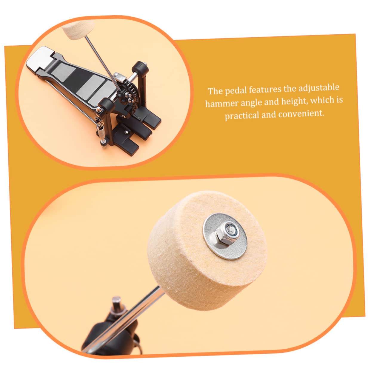 Milisten Pédale de Grosse Caisse Sturdy Accessoire de Percussion Simple pour Kit de Batterie Pédale de Drum Durable et Pratique