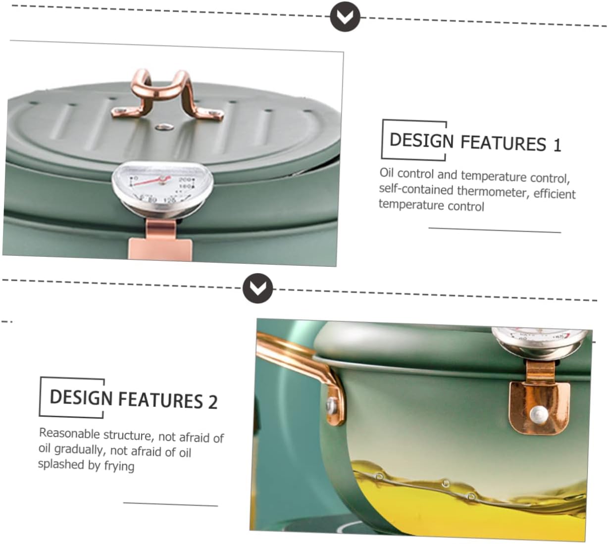 STOBAZA Stainless Steel Deep Fryer Professional Fish Fryer Nonstick Tempura Pot Japanese Style Portable Cooking Tool