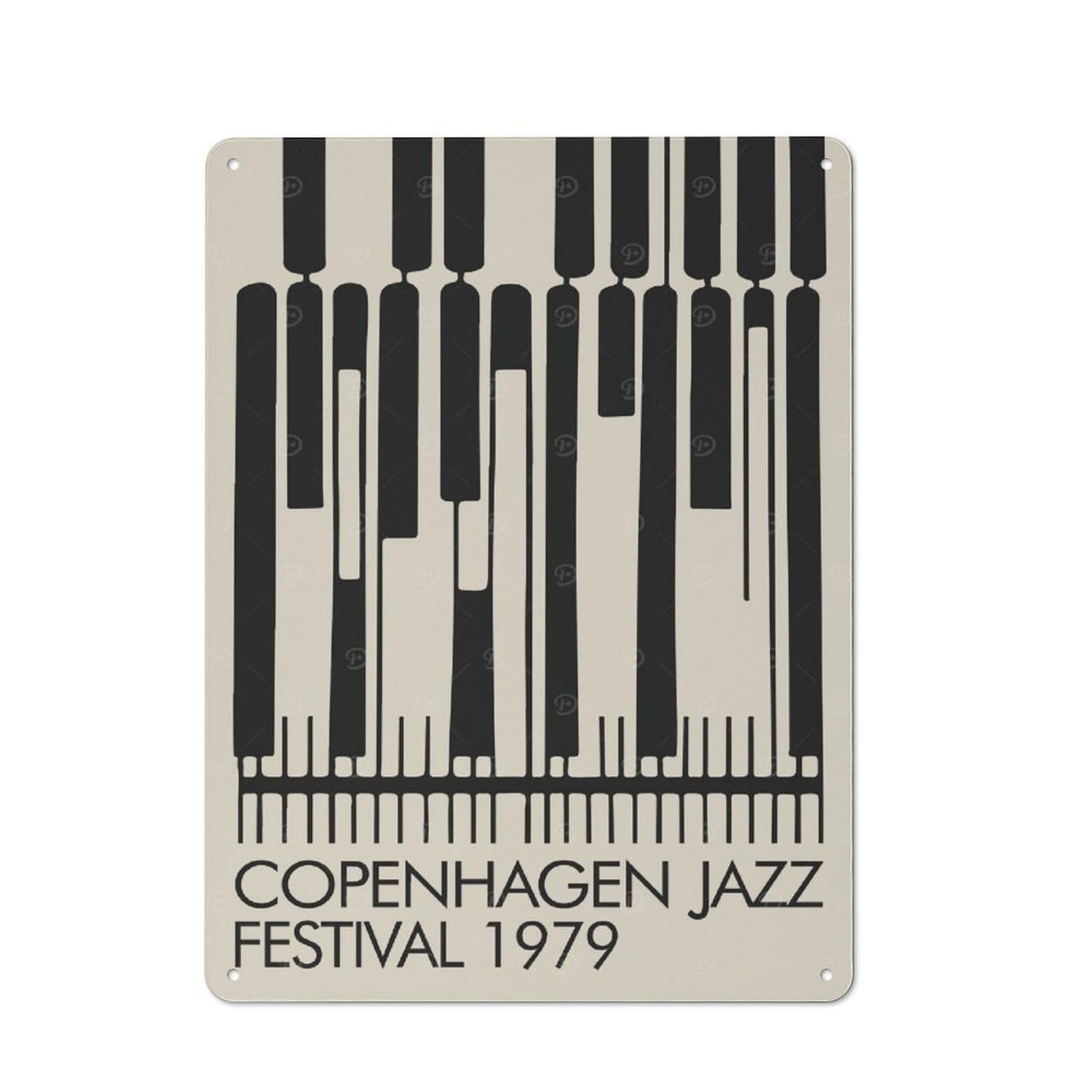 Junmoney Style-16 For Home Office Or Studio, Copenhagen Jazz Fest Vintage Tin Sign 40X30cm, Tin Sign Wall Decor For Home Offices And Studios