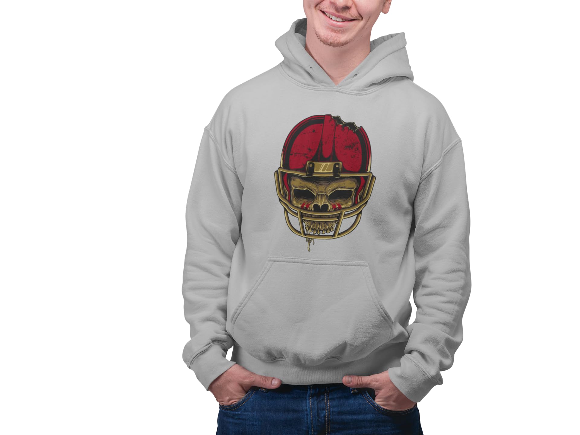 knut Fashion & Streetwear Męska bluza z kapturem, czaszka i kości krzyżowe, futbol amerykański, rozm. XS-5XL