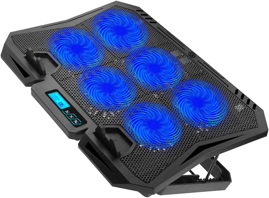 Laptop Cooling Pad with Variable Rate Fan 15.6-inch Silent Cooling Stand for Gaming and Office Laptops with Blue LED Light