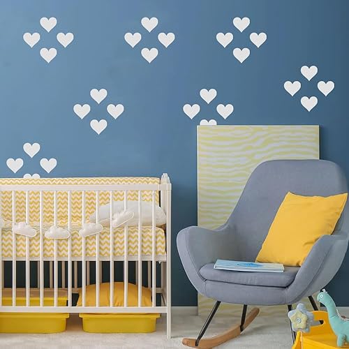 Miniatura 4 de Calcomanías de pared de corazón mate, 120 calcomanías estéticas de corazón de 2 pulgadas para decoración de guardería y habitación de niños