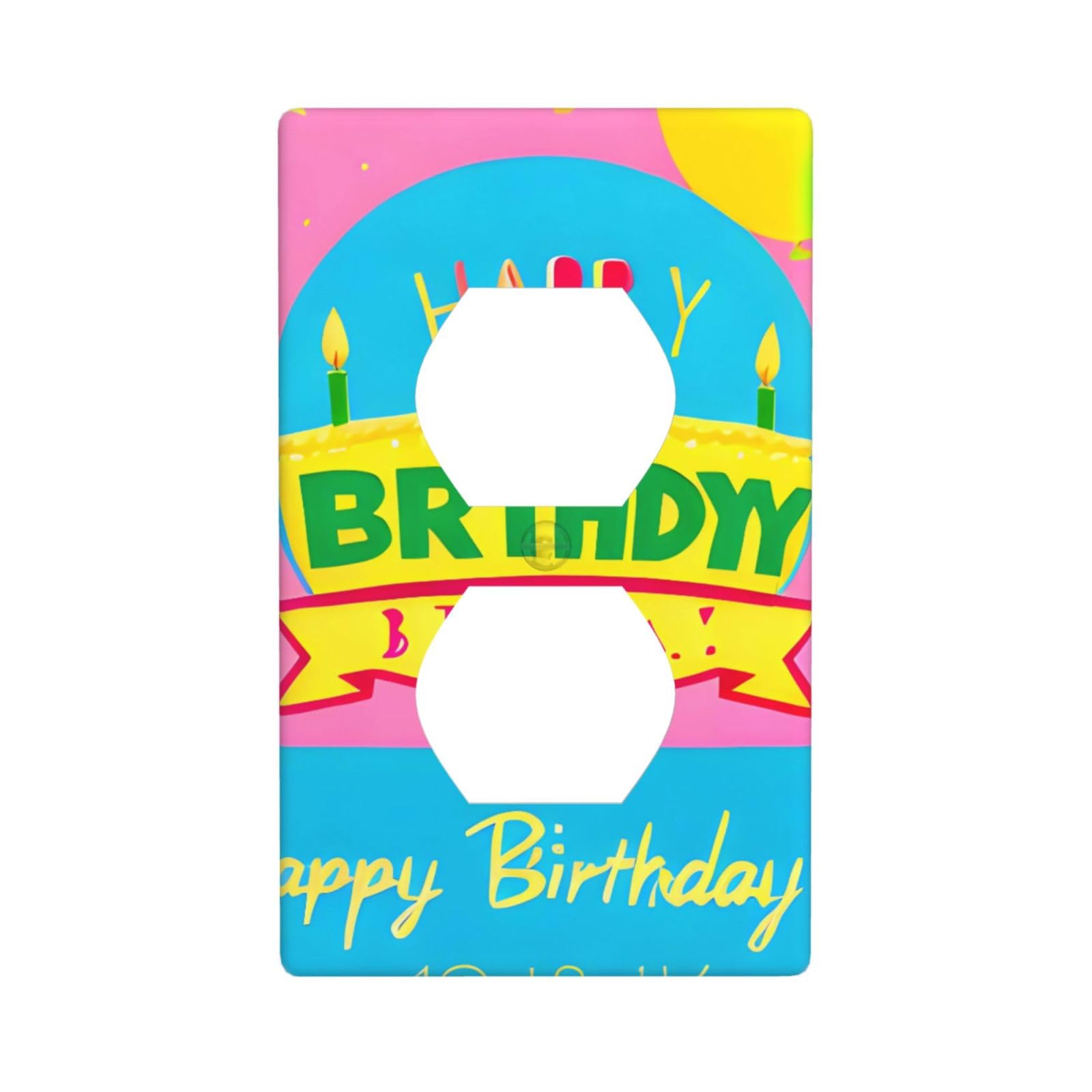 Happy Birthday Balloon Decorative Switch Plate Cover-Unbreakable Polycarbonate Wall Plate for Home Office, 1 Gang with Screws