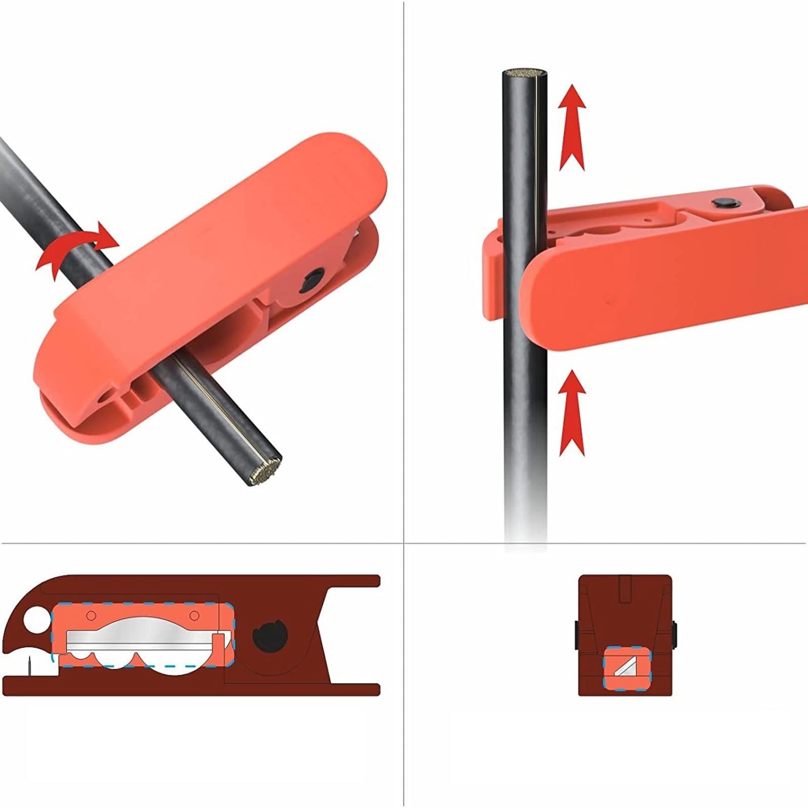 JINGYAN Alicates universales 1pc Round Cable Stripper Slitter Wire Stripping Tool for Fast and Precise Jacket Removal
