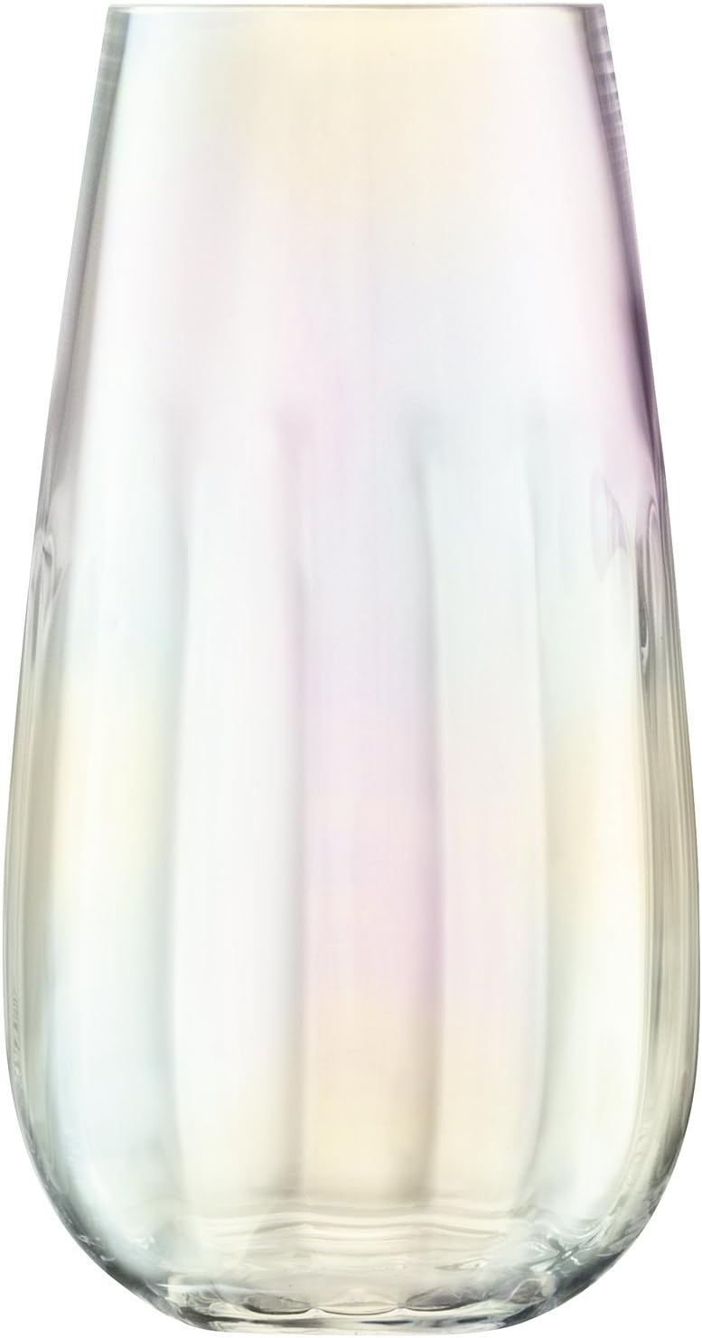Pearl Vase H28cm Mother of Pearl| 1 Unit | Mouthblown & Handmade Glass | Hand Painted | PE22