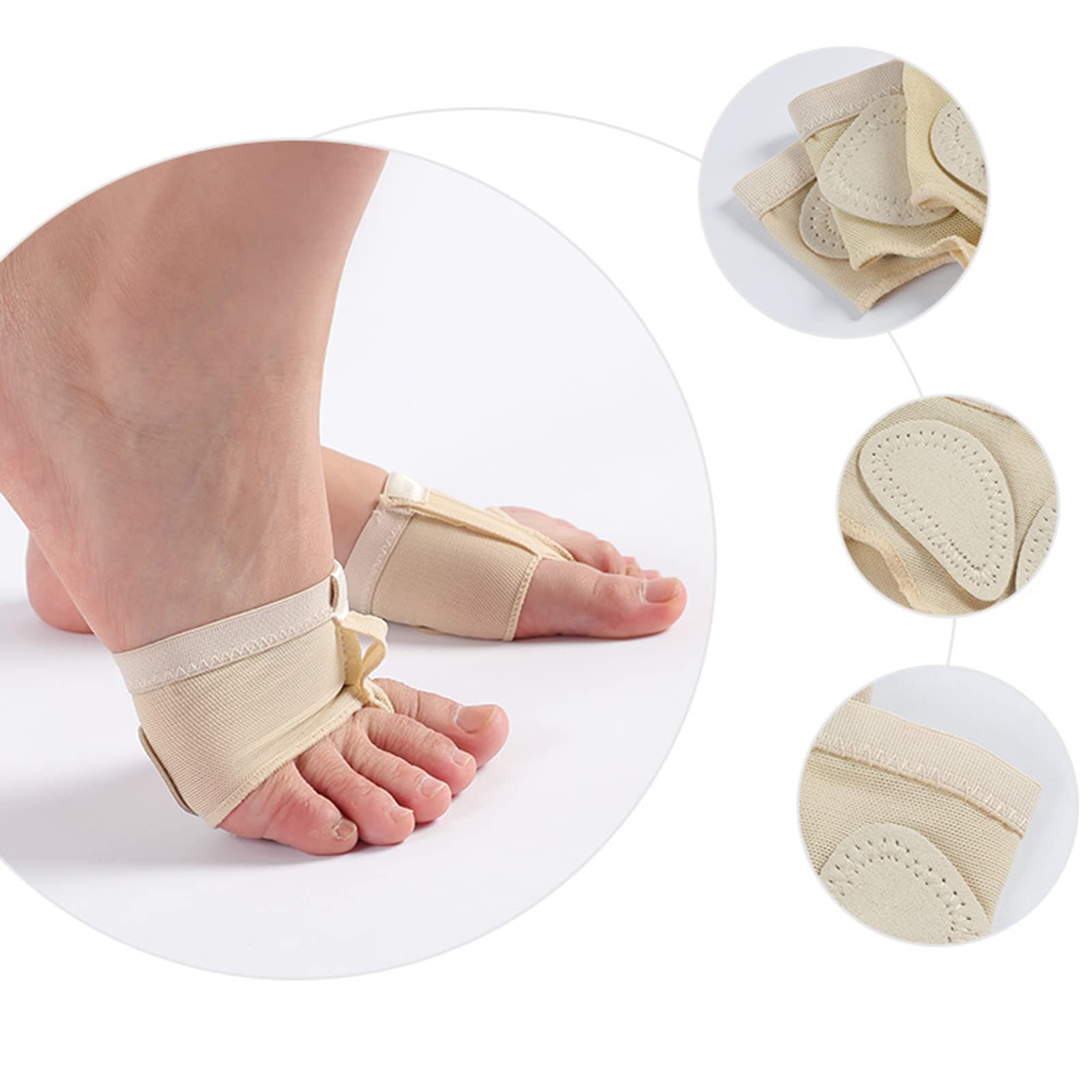 Almohadilla de Pie Pata de Baile Calcetines Cinco Agujeros Protectora para Ballet Danza Vientre Antepié Cojín