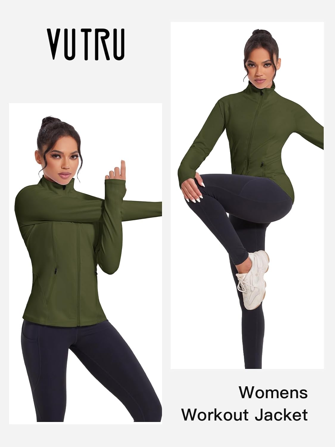 VUTRU Women's Workout Jackets Full Zip Athletic Tops Lightweight Gym Yoga Running Jacket with Pockets - Image 5